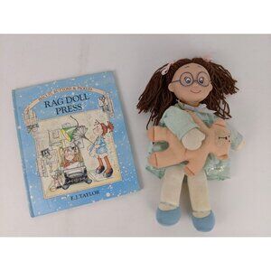 Vintage Ivy Cottage Violet Pickles Miss Biscuit Rag Doll with Teddy Bear 12”